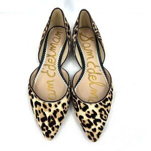 Sam Edelman Leather Calf Hair Animal Print Dorsay Flats Women's 6.5